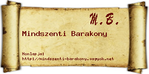 Mindszenti Barakony névjegykártya
